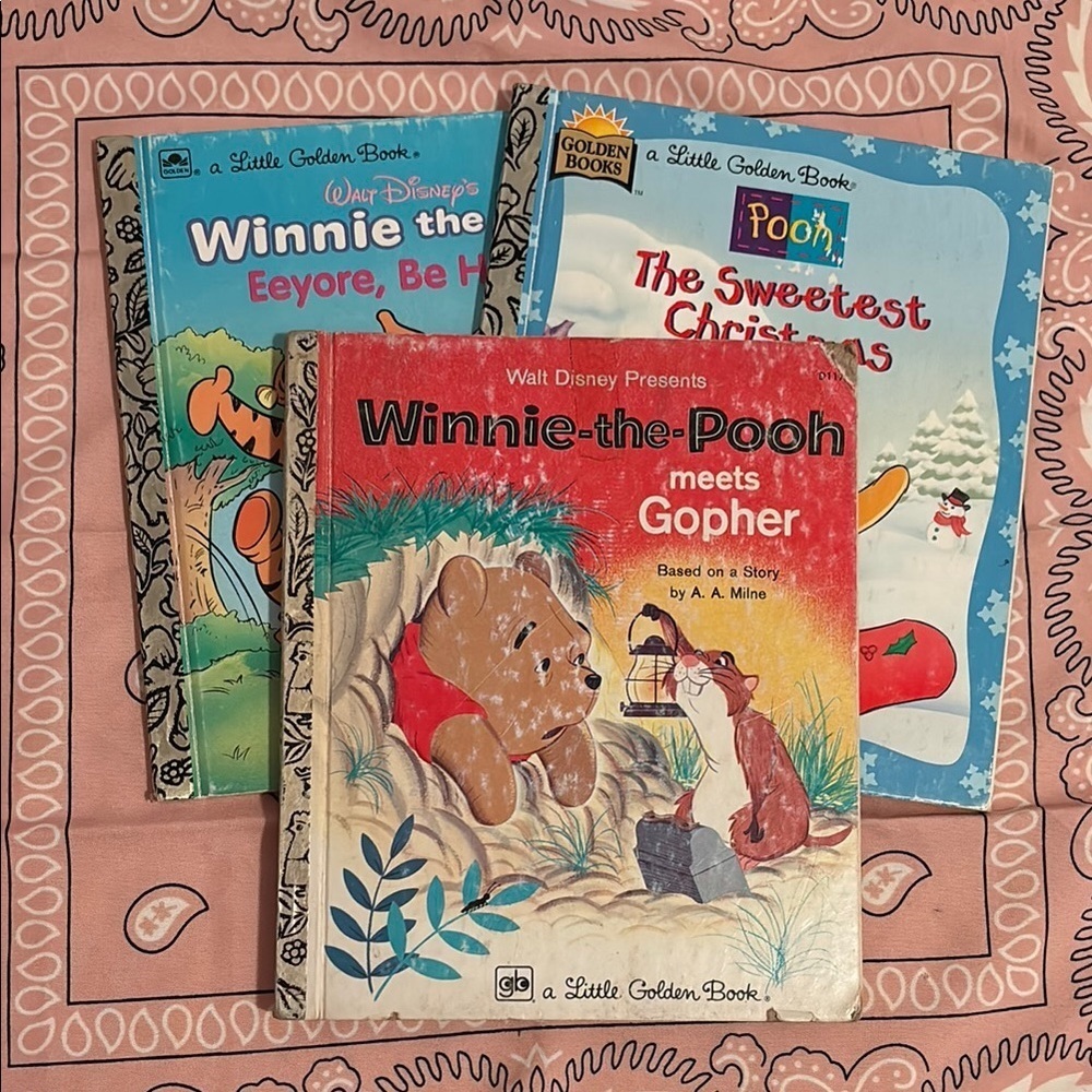 Vintage Winnie the Pooh Little Golden Books Set of 3